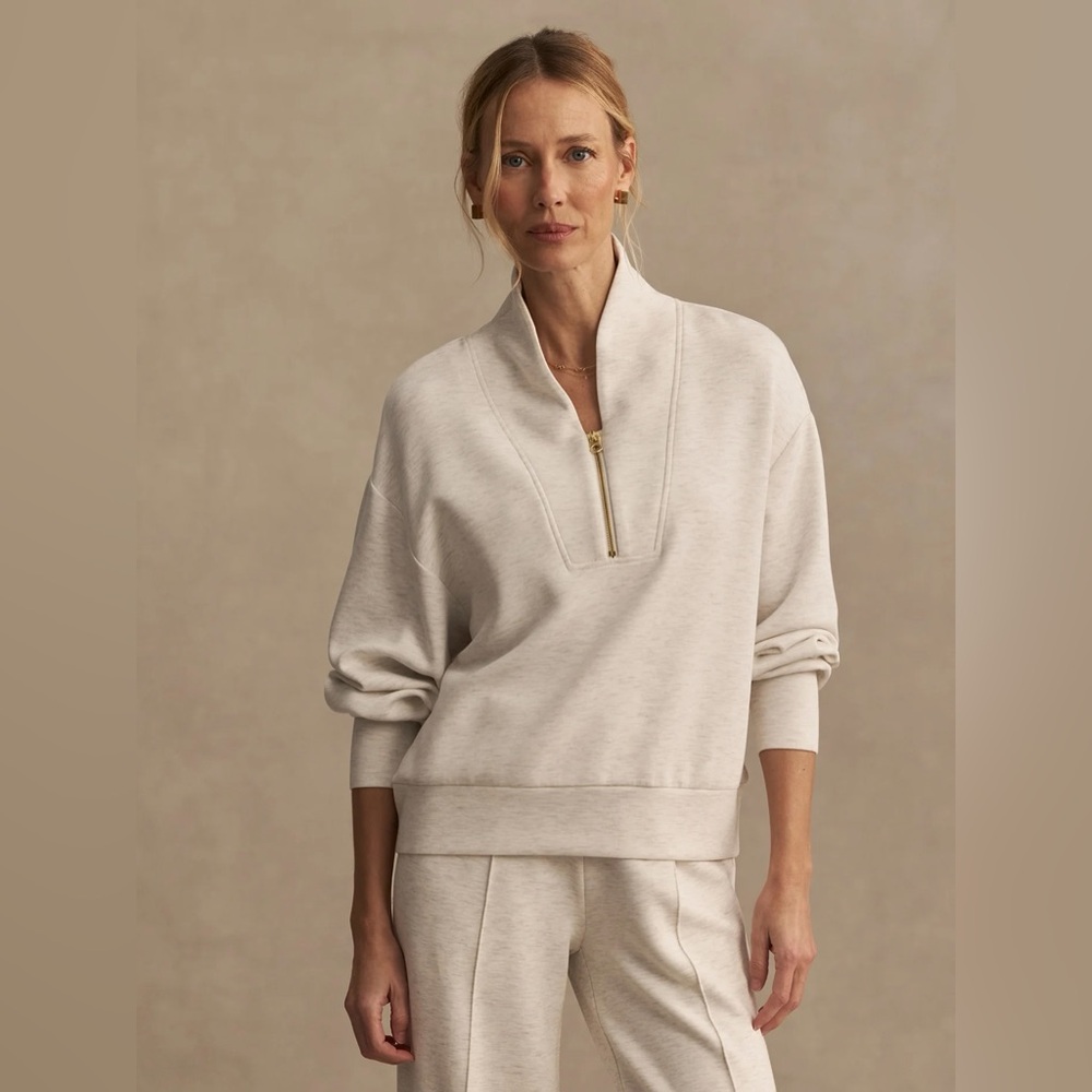 Varley Davidson Sweat in Ivory Marl, Size XXS